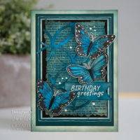 Clear Singles Mini Wings Common Blue 2.6 in x 1.7 in Stamp by Woodware - Craftywaftyshop