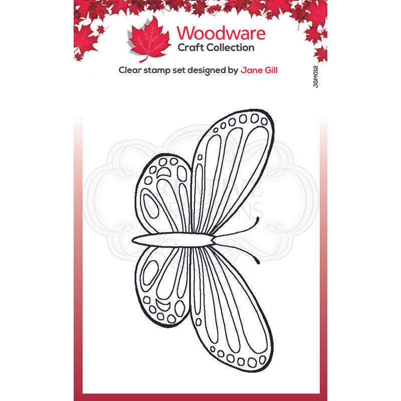 Clear Singles Mini Wings Common Blue 2.6 in x 1.7 in Stamp by Woodware - Craftywaftyshop