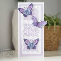 Clear Singles Mini Wings Common Blue 2.6 in x 1.7 in Stamp by Woodware - Craftywaftyshop