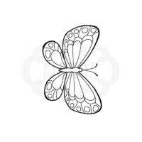 Clear Singles Mini Wings Marbled White 2.6 in x 1.7 in Stamp by Woodware - Craftywaftyshop