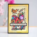 Clear Singles Rainbow Heart 4 in x 6 in Stamp by Woodware - Craftywaftyshop