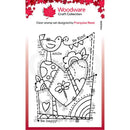 Clear Singles Rainbow Heart 4 in x 6 in Stamp by Woodware - Craftywaftyshop