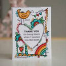 Clear Singles Rainbow Heart 4 in x 6 in Stamp by Woodware - Craftywaftyshop