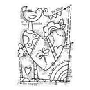 Clear Singles Rainbow Heart 4 in x 6 in Stamp by Woodware - Craftywaftyshop