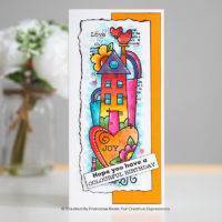 Clear Singles Rainbow House 8 in x 2.6 in Stamp by Woodware - Craftywaftyshop