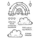 Clear Singles Rainbow World 4 in x 6 in Stamp by Woodware - Craftywaftyshop