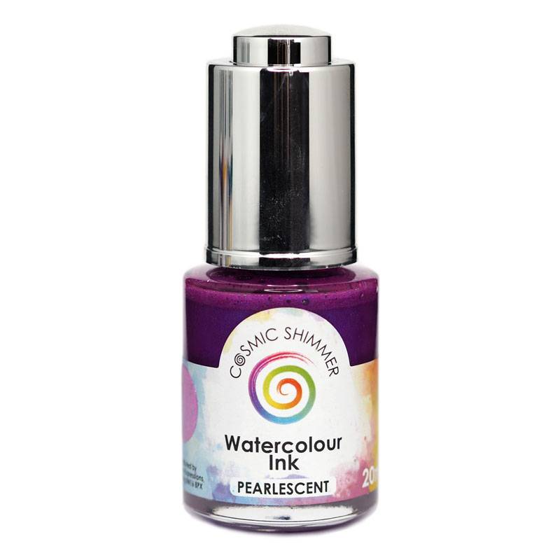 Cosmic Shimmer Pearlescent Watercolour Ink Radiant Orchid 20ml by Creative Expressions - Craftywaftyshop