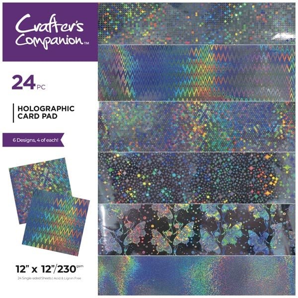 Crafters Companion 12 x 12 Paper Pad Holographic - Craftywaftyshop