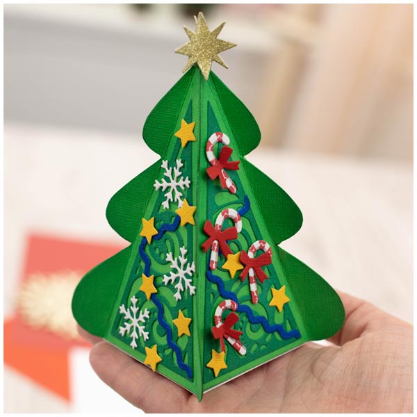 Crafter's Companion 3D Box Die and Stencil Set O Christmas Tree - Craftywaftyshop