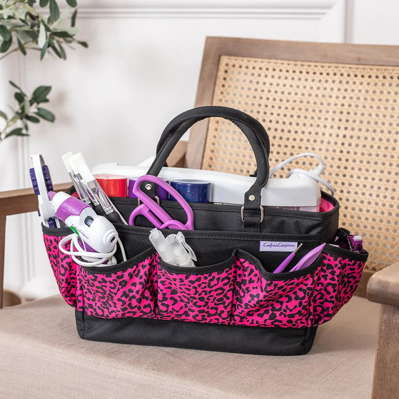 Crafters Companion Deluxe Tote Raspberry Cheetah - Craftywaftyshop