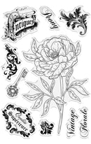 Crafters Companion Floral Collage Stamp Perfect Peony - Craftywaftyshop