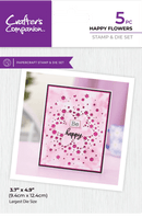 Crafters Companion Stamp and Die Happy Flowers - Craftywaftyshop