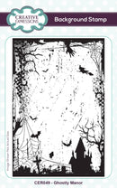 Creative Expressions Ghostly Manor 4 in x 6 in Pre Cut Rubber Stamp - Craftywaftyshop