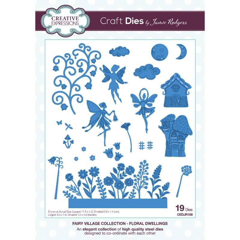 Creative Expressions Jamie Rodgers Fairy Village Floral Dwellings Craft Die - Craftywaftyshop