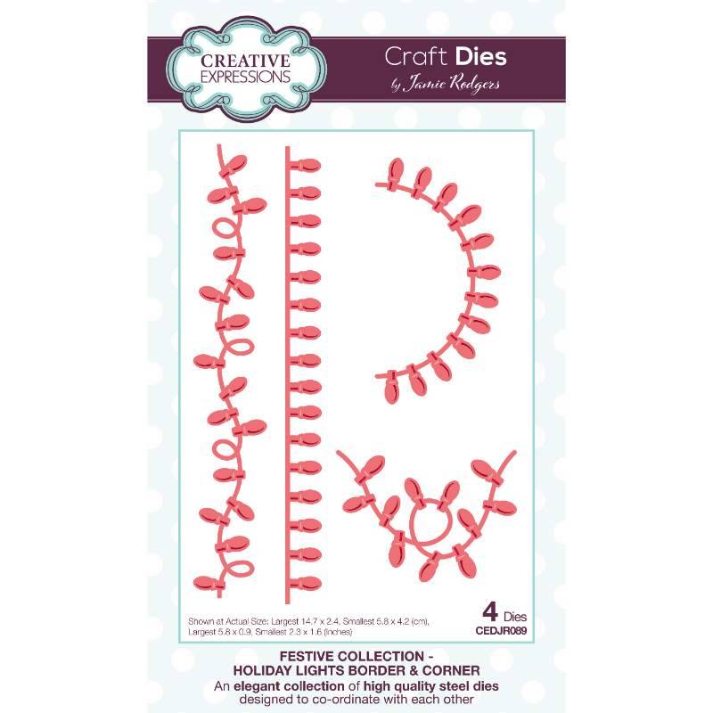 Creative Expressions Jamie Rodgers Holiday Lights Border & Corner Craft Die - Craftywaftyshop