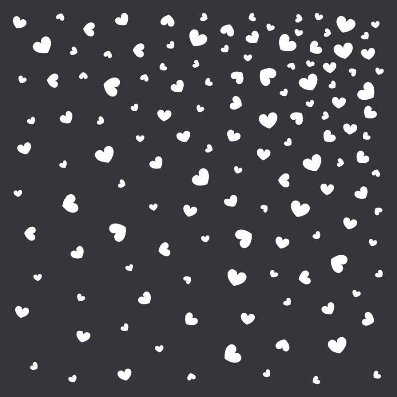 Creative Expressions Jamie Rodgers Scattered Hearts 6 in x 6 in Stencil - Craftywaftyshop