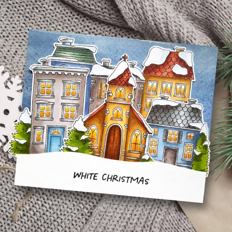Creative Expressions Jane’s Doodles White Christmas 6 in x 8 in Clear Stamp Set - Craftywaftyshop