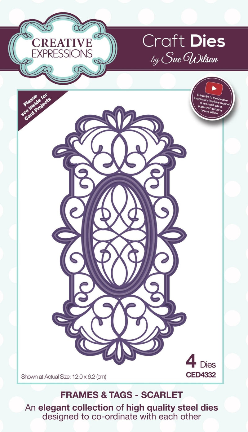 Creative Expressions Sue Wilson Frames and Tags Scarlet Craft Die - Craftywaftyshop