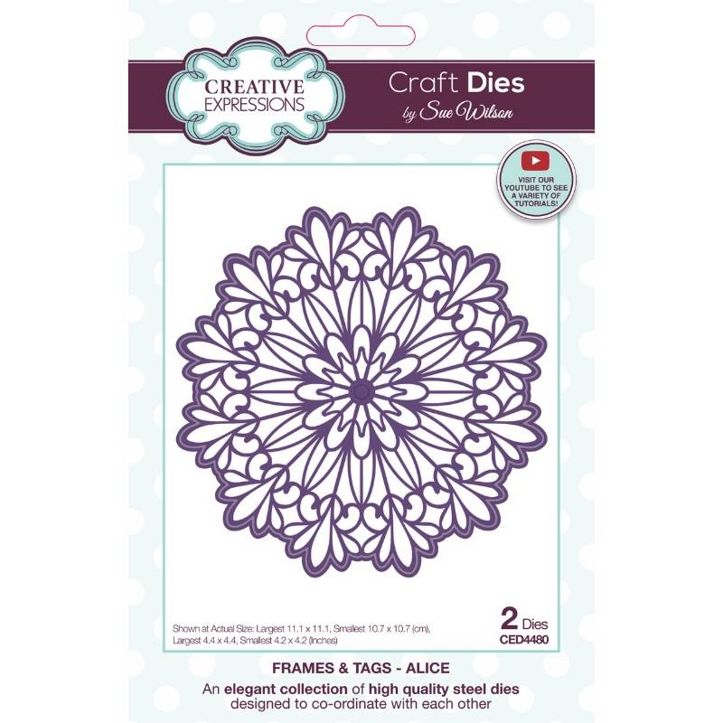 Creative Expressions Sue Wilson Frames & Tags Alice Craft Die - Craftywaftyshop