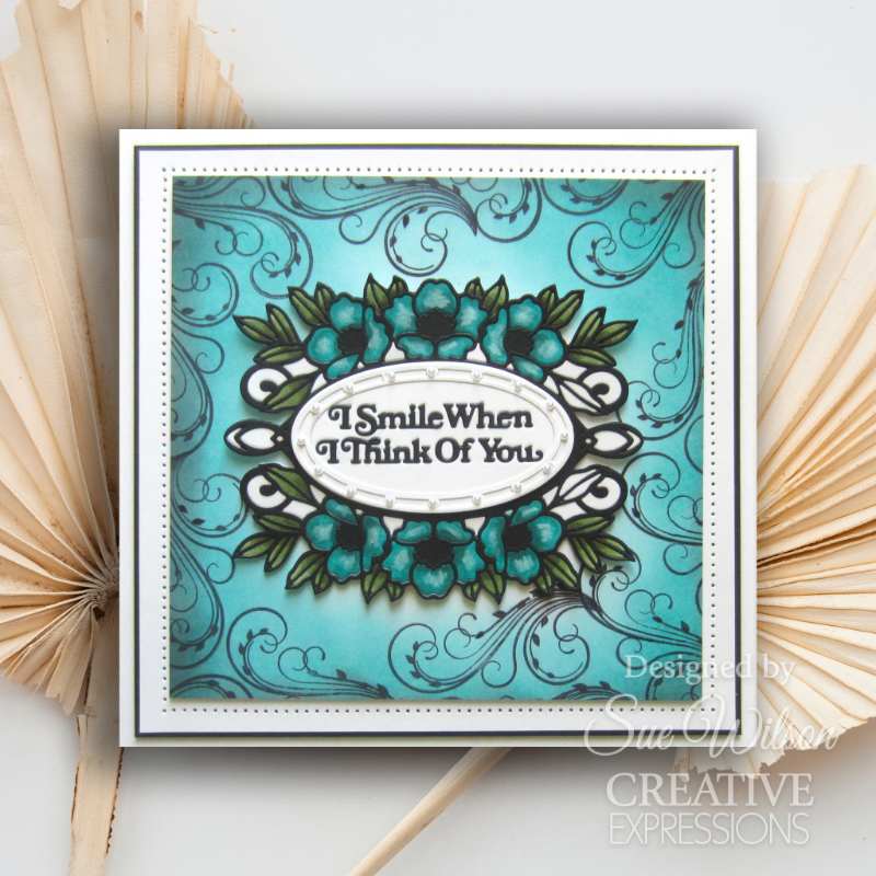 Creative Expressions Sue Wilson Mini Shadowed Sentiments I Smile When I Think Of You Craft Die - Craftywaftyshop