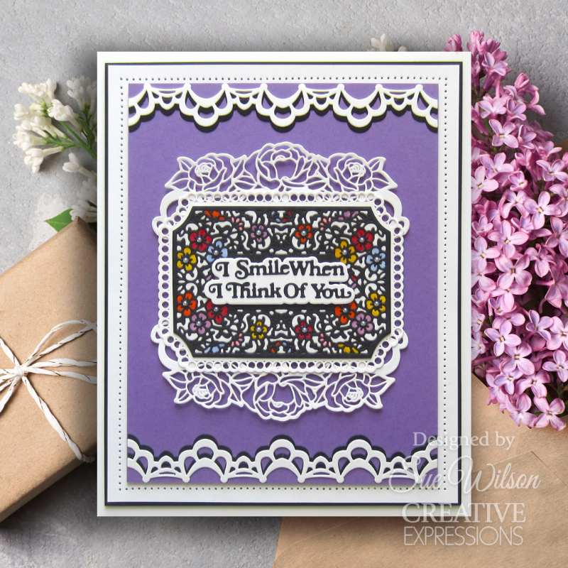 Creative Expressions Sue Wilson Mini Shadowed Sentiments I Smile When I Think Of You Craft Die - Craftywaftyshop