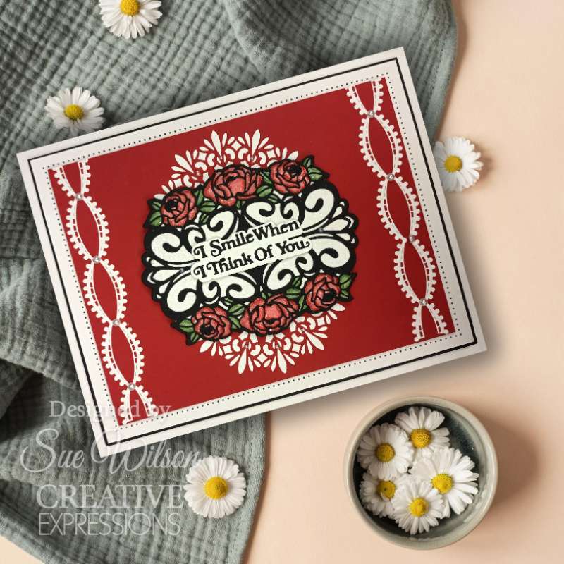 Creative Expressions Sue Wilson Mini Shadowed Sentiments I Smile When I Think Of You Craft Die - Craftywaftyshop