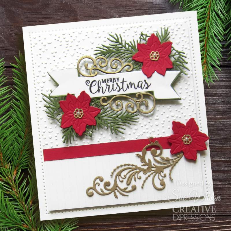 Creative Expressions Sue Wilson Poinsettia Banner - Craftywaftyshop