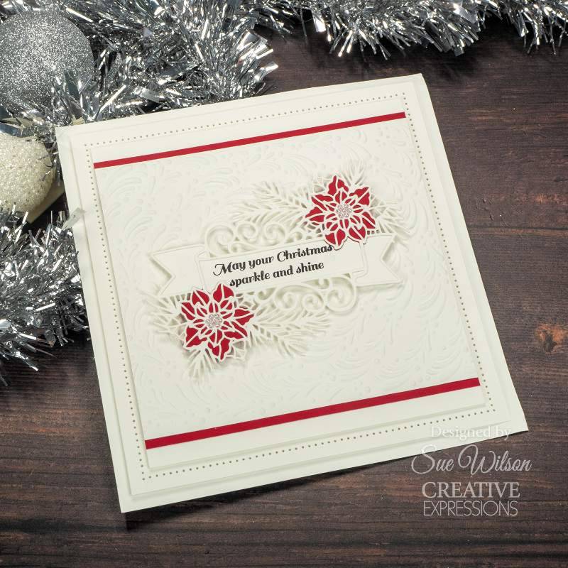 Creative Expressions Sue Wilson Poinsettia Banner - Craftywaftyshop