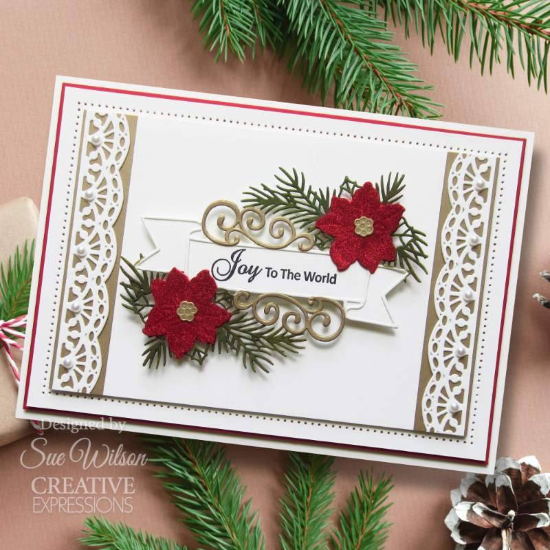 Creative Expressions Sue Wilson Poinsettia Banner - Craftywaftyshop