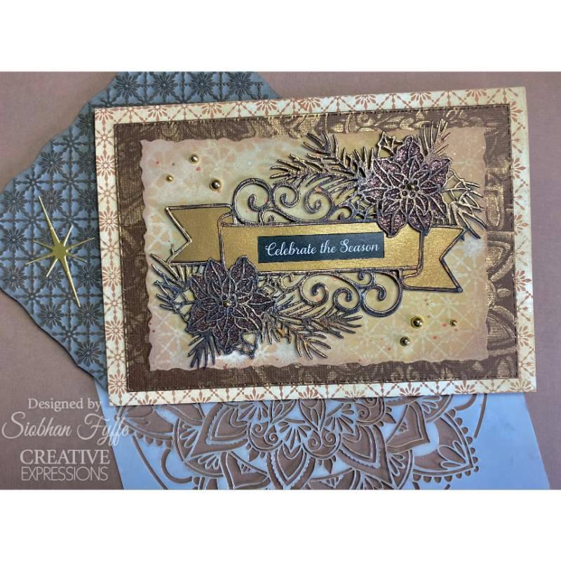 Creative Expressions Sue Wilson Poinsettia Banner - Craftywaftyshop