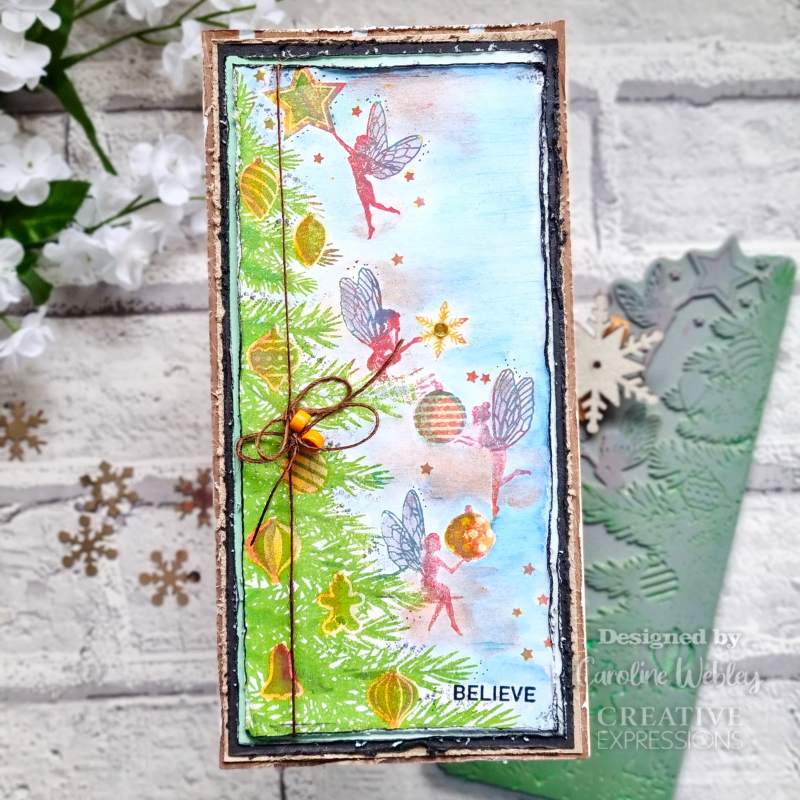 Designer Boutique Festive Fairy Magic DL Rubber Stamp - Craftywaftyshop