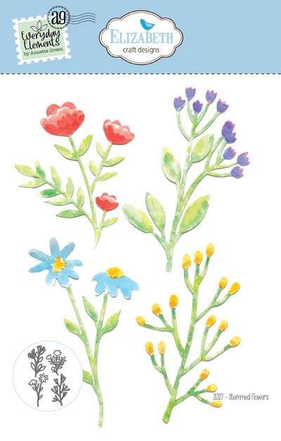 Elizabeth Craft Designs Stemmed Flowers Die Set - Craftywaftyshop