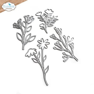 Elizabeth Craft Designs Stemmed Flowers Die Set - Craftywaftyshop