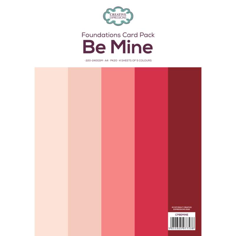 Foundations Card Be Mine A4 Paper Pack by Creative Expressions - Craftywaftyshop