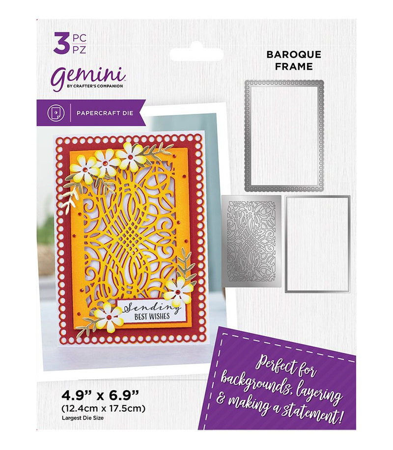 Gemini Deep Border Create-a-Card Die Baroque Frame by Crafters Companion - Craftywaftyshop