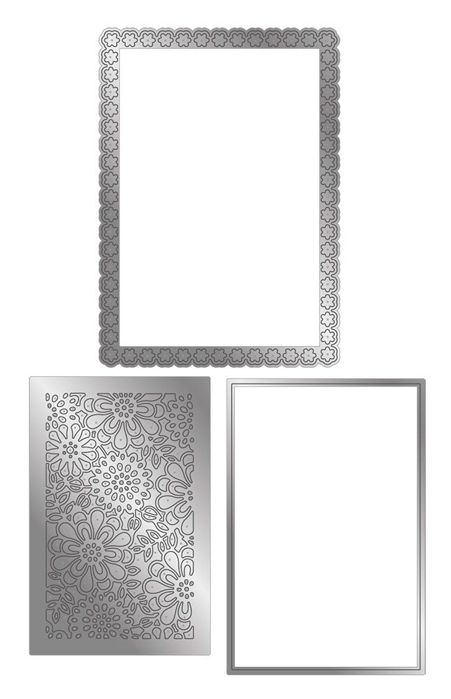 Gemini Deep Border Create-a-Card Die Contemporary Blossom by Crafters Companion - Craftywaftyshop