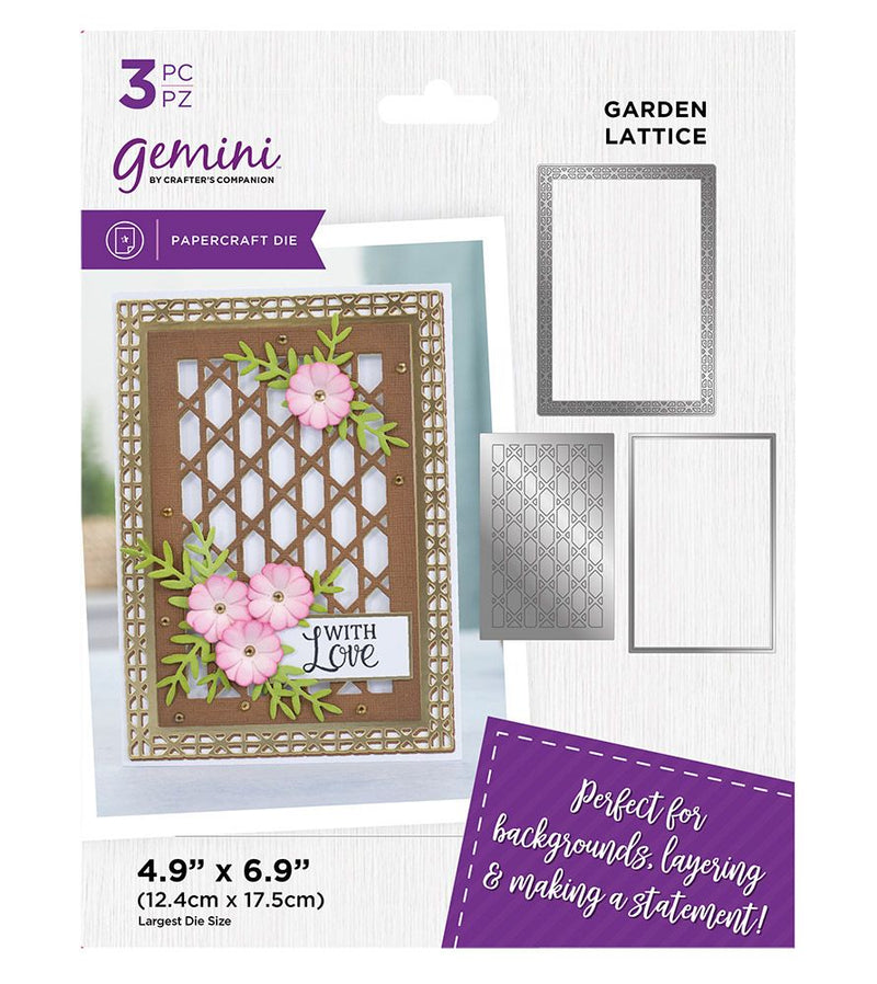 Gemini Deep Border Create-a-Card Die Garden Lattice by Crafters Companion - Craftywaftyshop