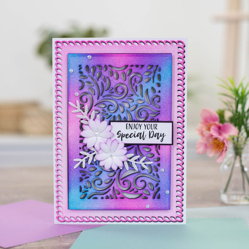 Gemini Deep Border Create-a-Card Die Stylish Swirls by Crafters Companion - Craftywaftyshop