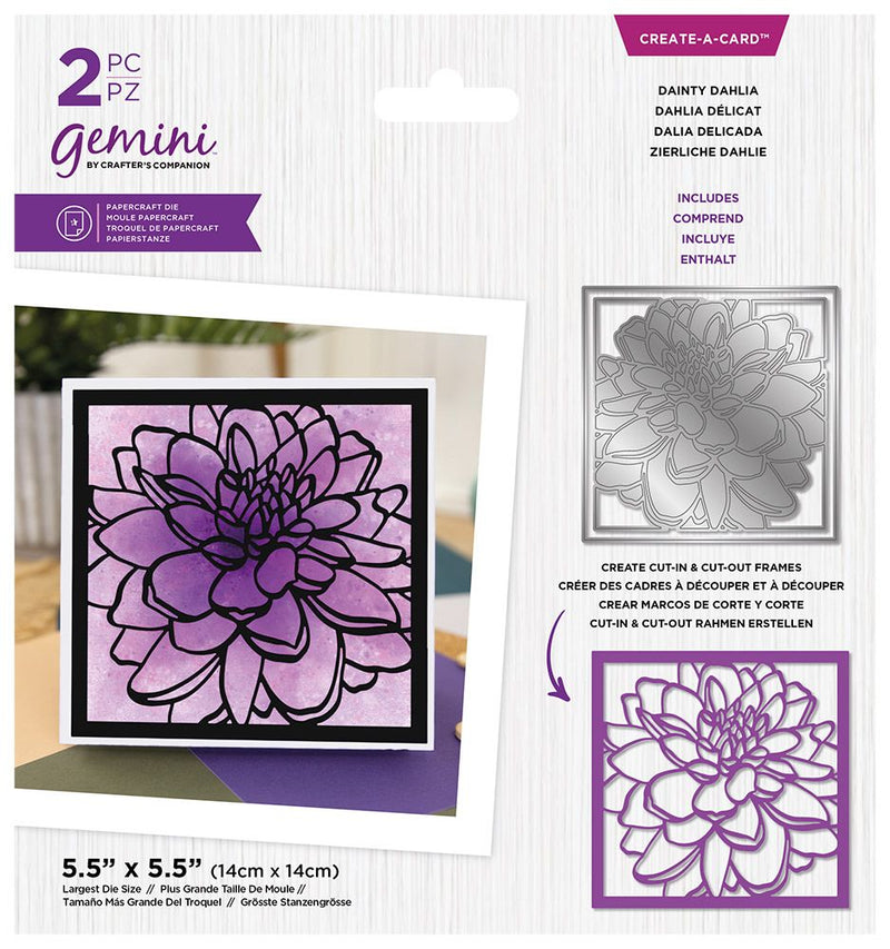 Gemini - Framed Floral Create A Card Die Dainty Dahlia - Craftywaftyshop