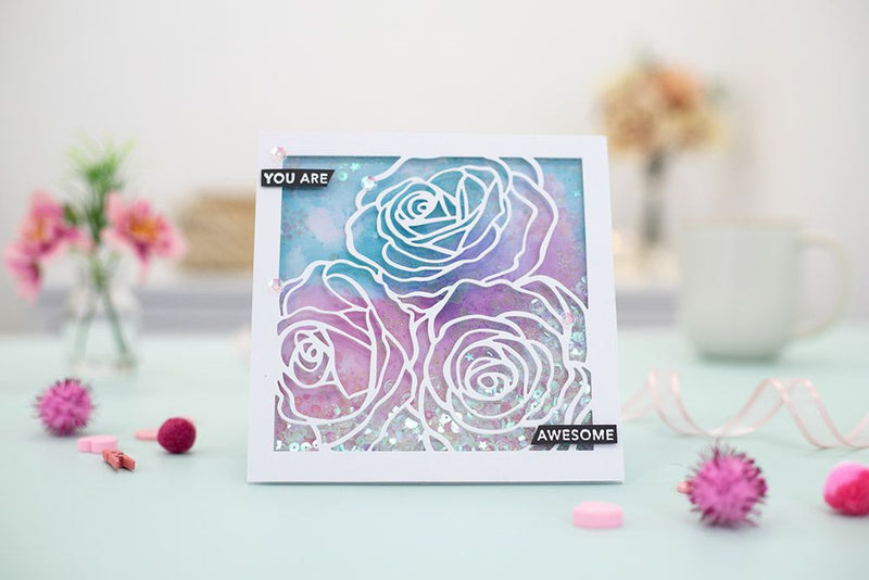 Gemini - Framed Floral Create A Card Die - Traditional Rose - Craftywaftyshop