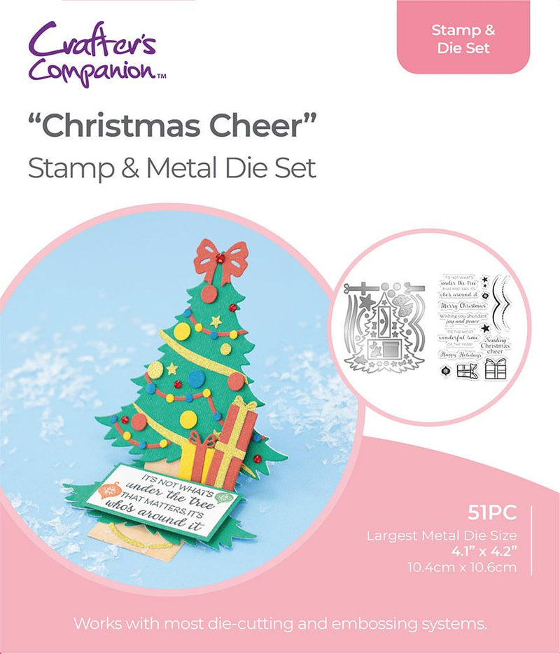 Gemini Shaped Card Base Stamp & Die - Christmas Cheer by Crafters Companion - Craftywaftyshop