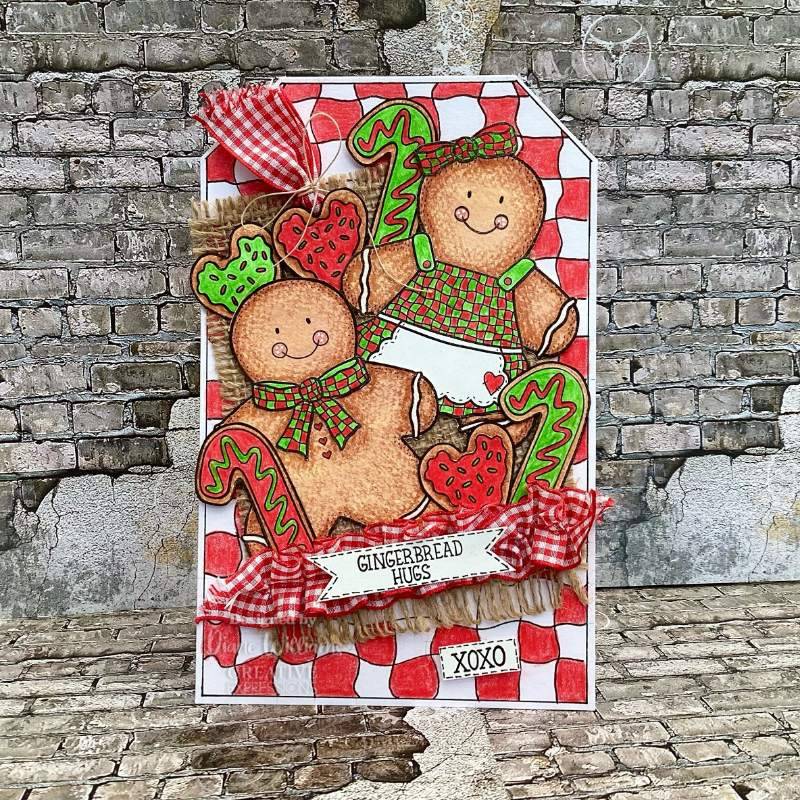 Gingerbread Bakes 6 in x 8 in Clear Stamp Set by Sam Poole - Craftywaftyshop