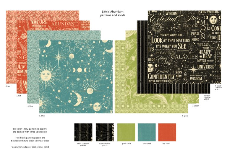 Graphic 45 Life is Abundant 12×12 Patterns and Solids Pack - Craftywaftyshop