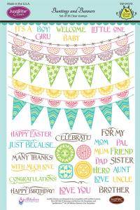Justrite Buntings and Banners Clear Stamp Set - Craftywaftyshop