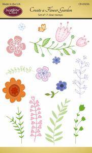 Justrite Create a Flower Garden Clear Stamp Set - Craftywaftyshop