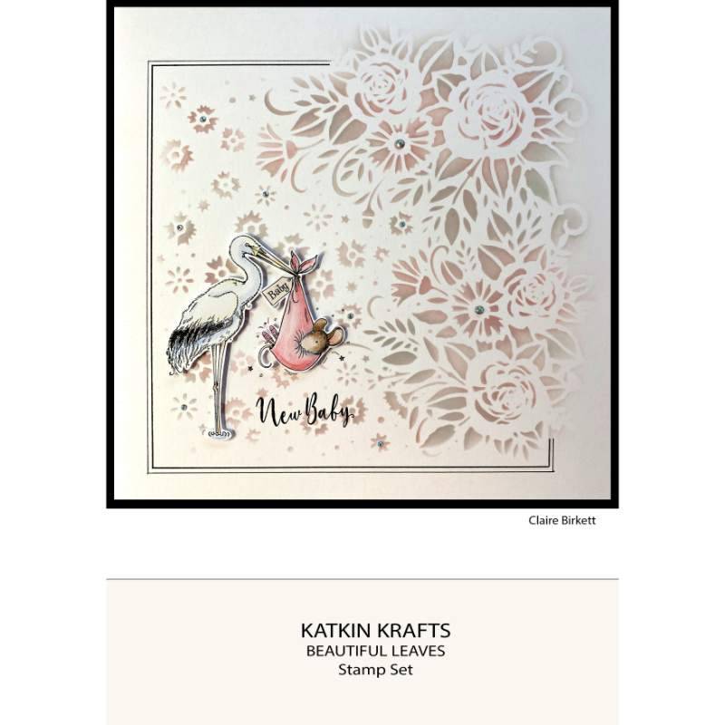 Katkin Krafts Romantic Rose 7 in x 7 in Stencil - Craftywaftyshop