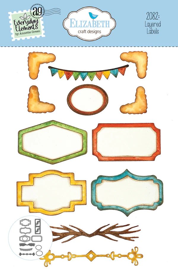 Layered Labels Die Set by Elizabeth Craft Designs - Craftywaftyshop
