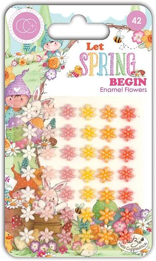 Let Spring Begin Adhesive Enamel Flowers by Craft Consortium - Craftywaftyshop