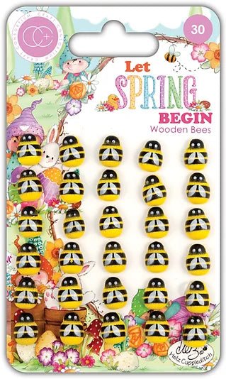 Let Spring Begin Wooden Bees by Craft Consortium - Craftywaftyshop