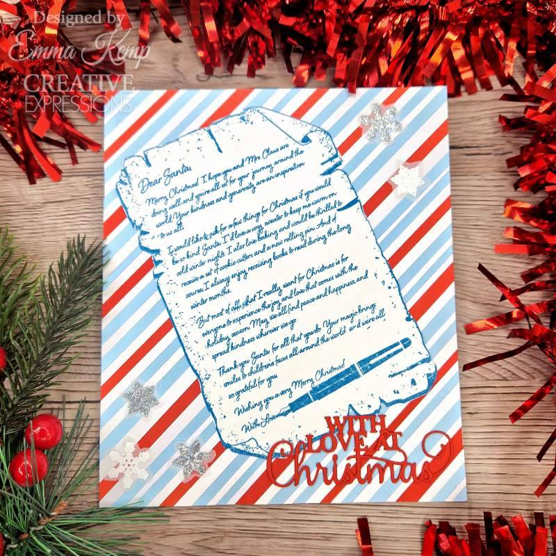 Letter to Santa 4 in x 6 in Pre Cut Rubber Stamp by Creative Expressions - Craftywaftyshop